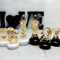Black and Gold Epoxy Chess Set thumbnail