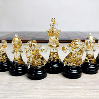 Black and Gold Epoxy Chess Set thumbnail