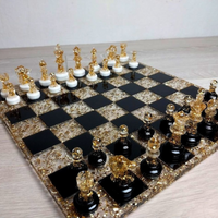 Black and Gold Epoxy Chess Set thumbnail