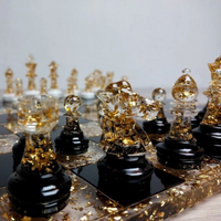 Black and Gold Epoxy Chess Set thumbnail