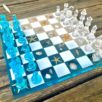 Ocean Epoxy Resin Chess Set thumbnail