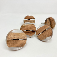 Round Clear Resin & Wood Knob thumbnail