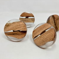 Round Clear Resin & Wood Knob thumbnail