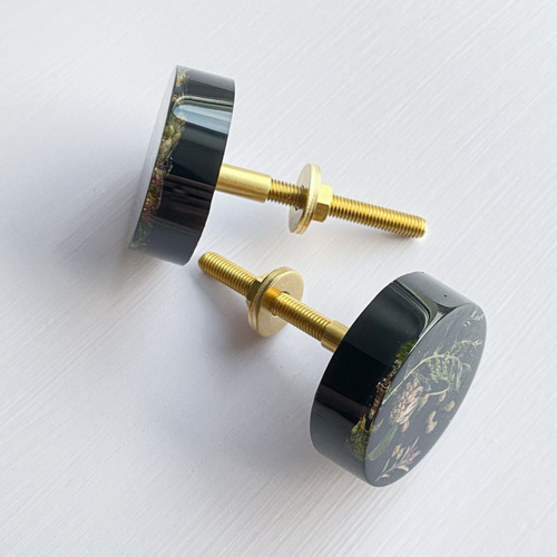 Abstract black Epoxy Cabinet Knobs