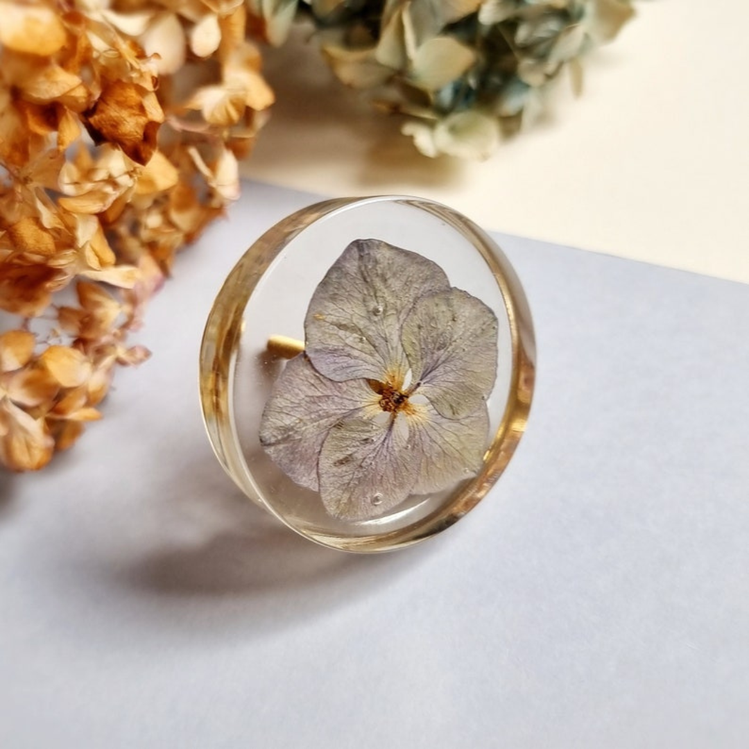 Epoxy Vintage Knob With Flowers