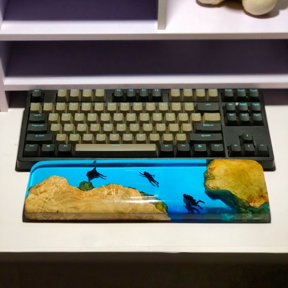 Custom Wood And Resin Wrist Rest