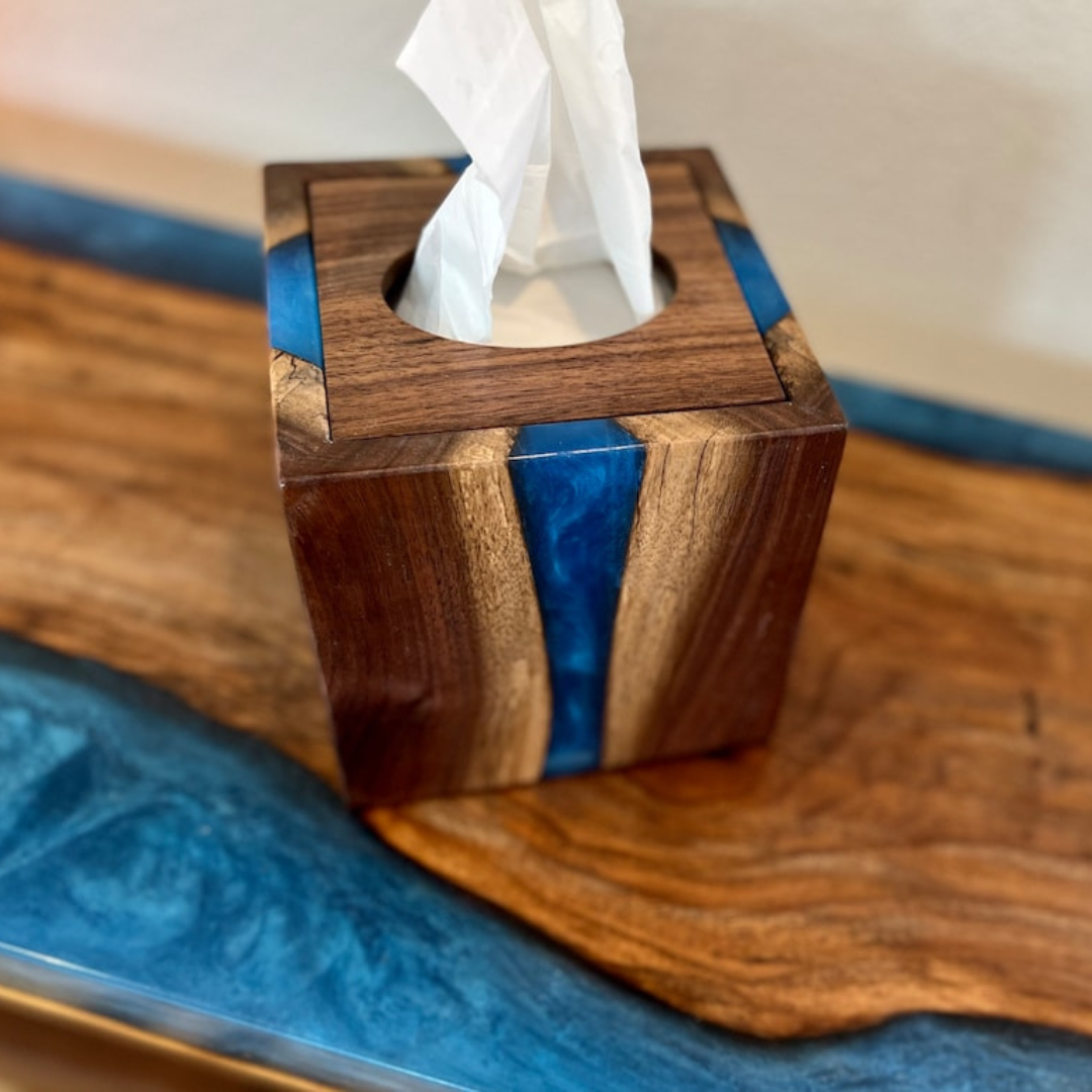 Blue wave Epoxy Tissue Boxes
