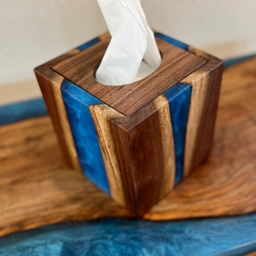 Blue wave Epoxy Tissue Boxes