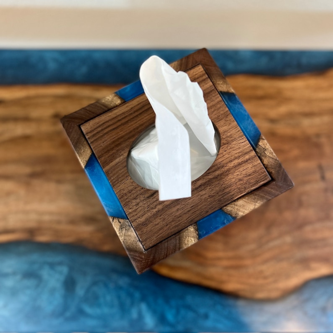 Blue wave Epoxy Tissue Boxes