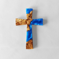 Olive Wood & Resin Wall Cross Art thumbnail