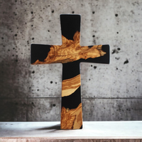 Olive Wood & Resin Wall Cross Art thumbnail