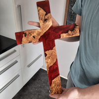Olive Wood & Resin Wall Cross Art thumbnail