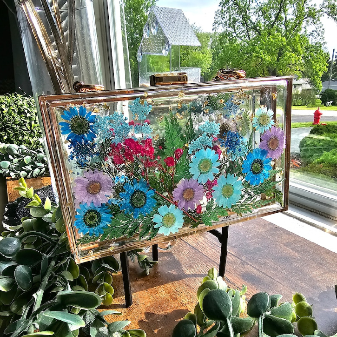 Epoxy Floral Clutch