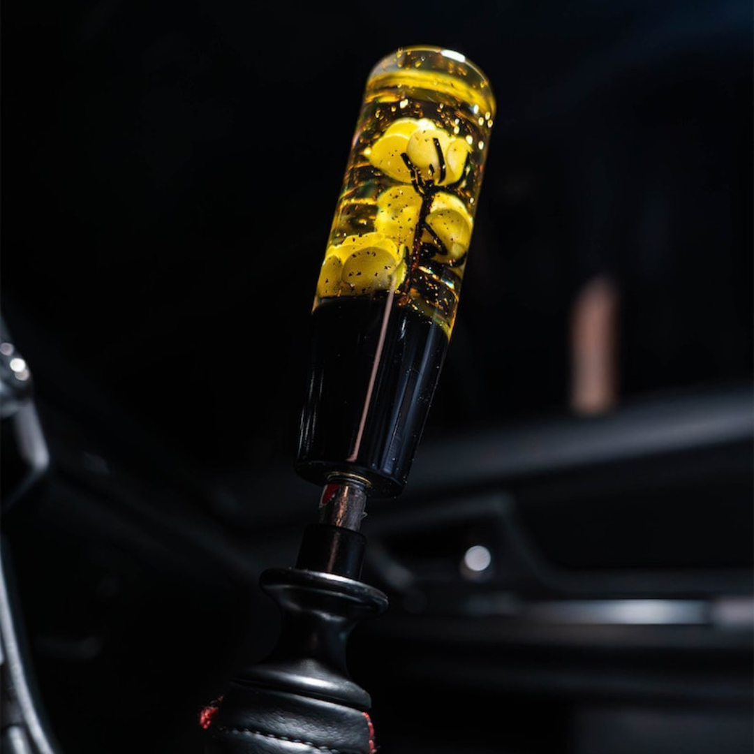 Yellow Deadly Roses 6 Inch Shift Knob