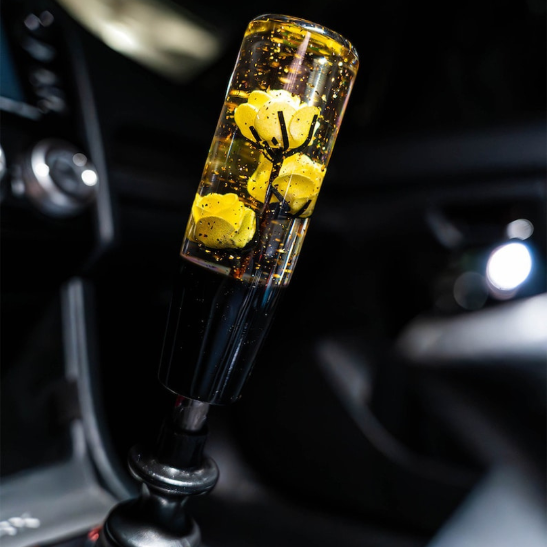 Yellow Deadly Roses 6 Inch Shift Knob