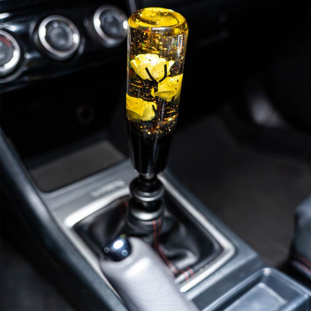Yellow Deadly Roses 6 Inch Shift Knob