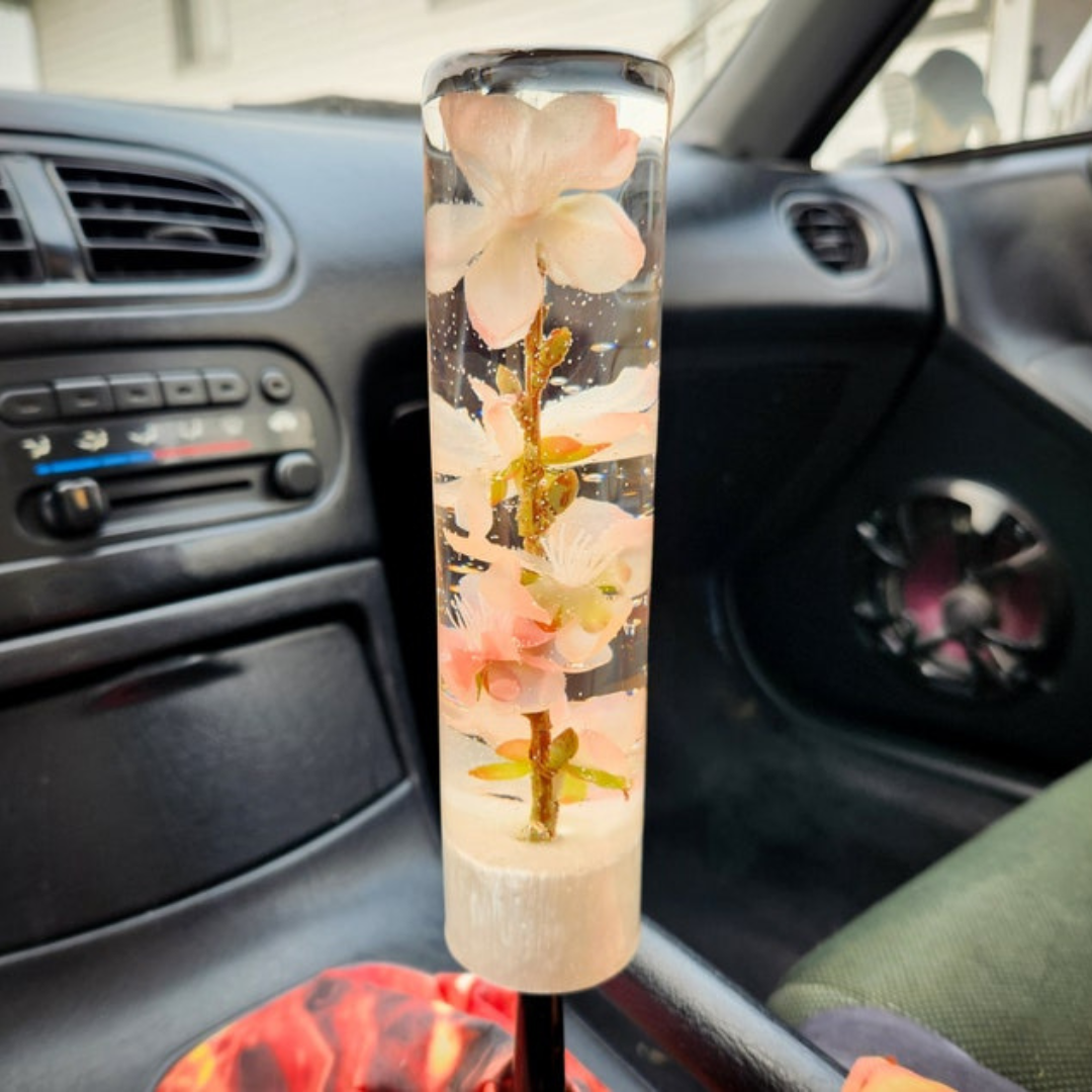 Peachy-Pink Cherry Blossoms 6 Inch Shift Knobs