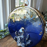 Blue Crystal Epoxy Round Clutch thumbnail