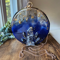 Blue Crystal Epoxy Round Clutch thumbnail