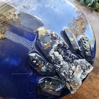 Blue Crystal Epoxy Round Clutch thumbnail
