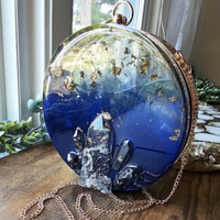 Blue Crystal Epoxy Round Clutch thumbnail