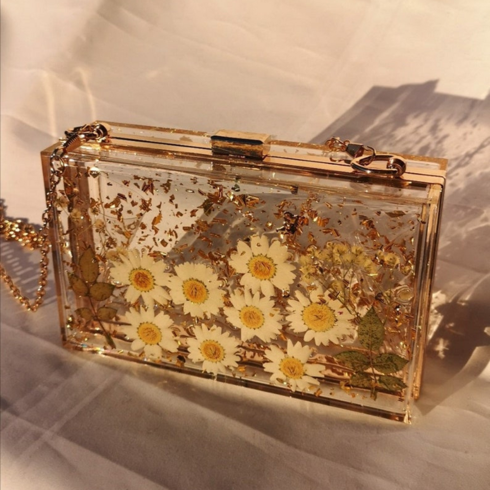 Floral Fantasy Epoxy Clutch
