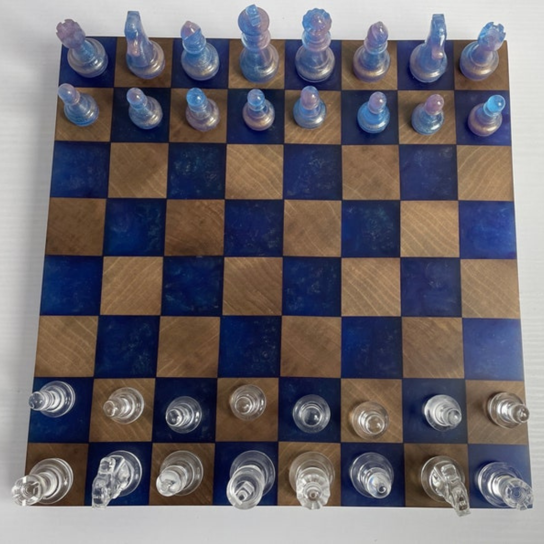 Luminous Epoxy Resin Chess Set
