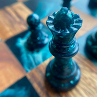 Ocean Waves Epoxy Chess Set thumbnail