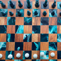 Ocean Waves Epoxy Chess Set thumbnail