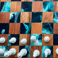 Ocean Waves Epoxy Chess Set thumbnail