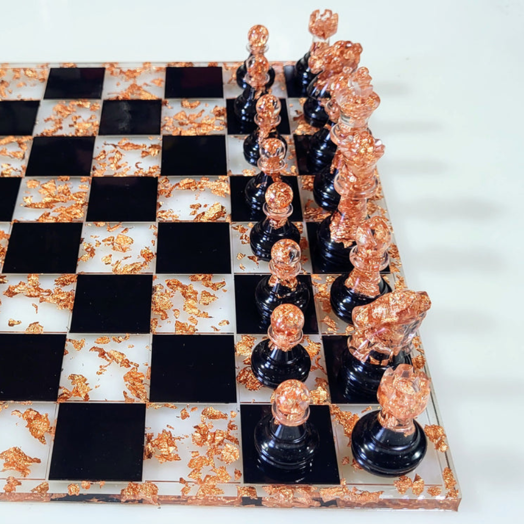 Golden Majesty Epoxy Chess Set