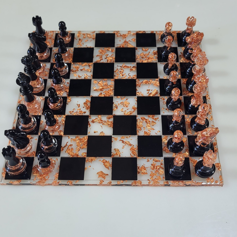 Golden Majesty Epoxy Chess Set