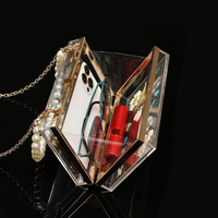 Floral Pearl Chain Epoxy Clutch thumbnail