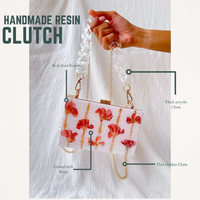 Pink Floral Resin Clutch thumbnail