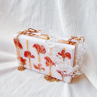Pink Floral Resin Clutch thumbnail