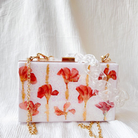 Pink Floral Resin Clutch thumbnail