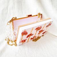 Pink Floral Resin Clutch thumbnail