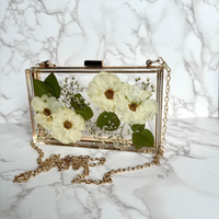 Floral Fusion Clear Epoxy Resin Clutch thumbnail