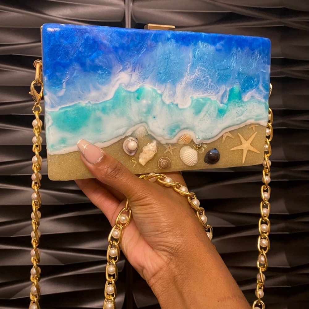 Ocean theme Epoxy Clutch