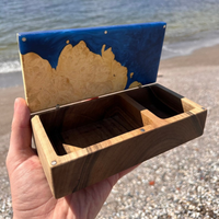 Epoxy Blue Pearl Box from Oak Wood thumbnail