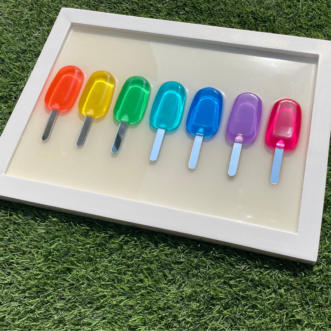 Epoxy Rainbow Popsicle Frame