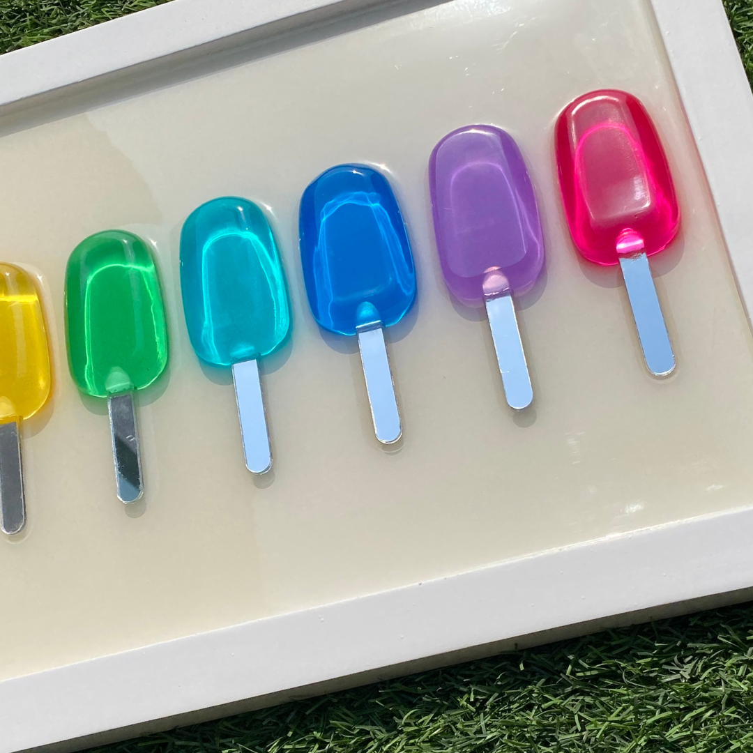 Epoxy Rainbow Popsicle Frame