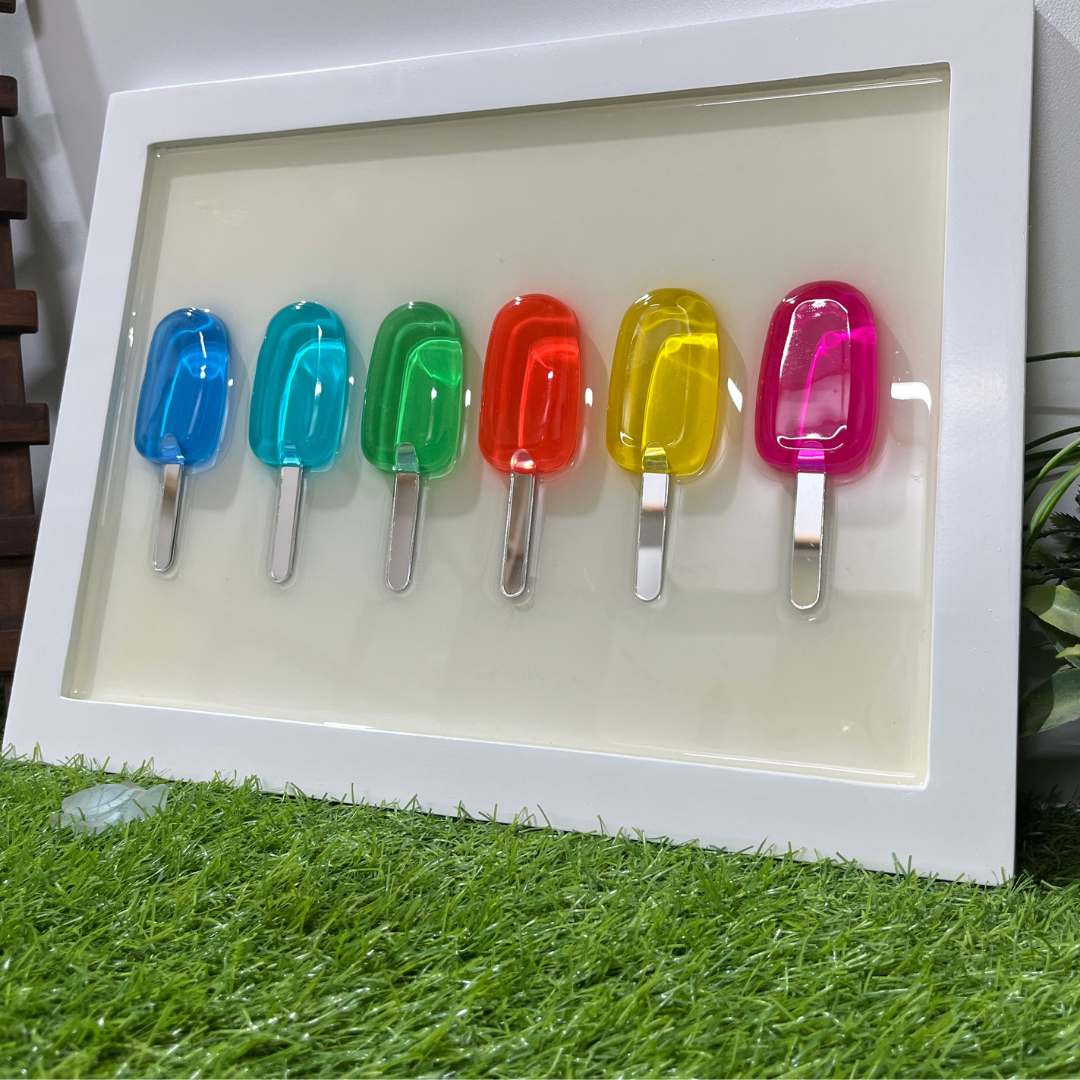 Rainbow Popsicle Resin Wall Art