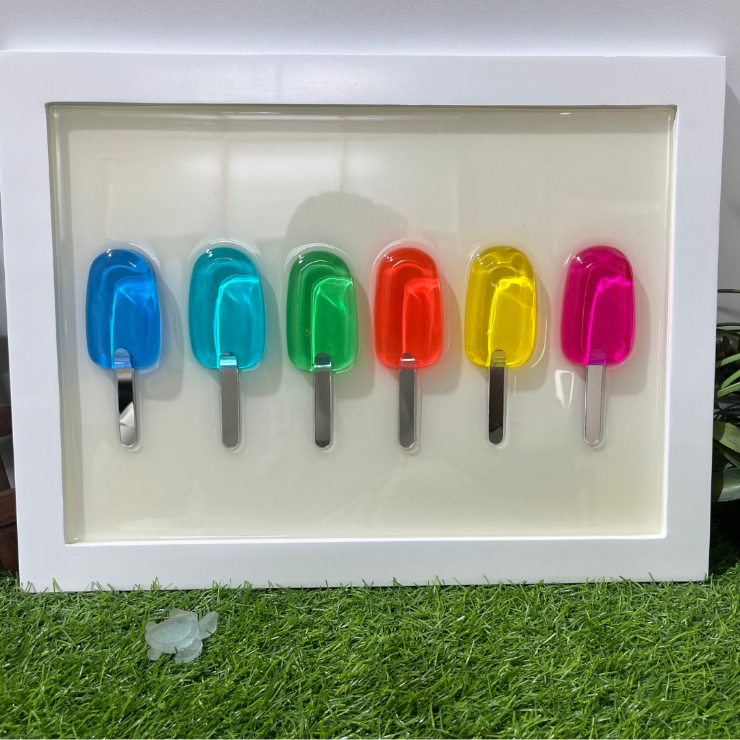 Rainbow Popsicle Resin Wall Art