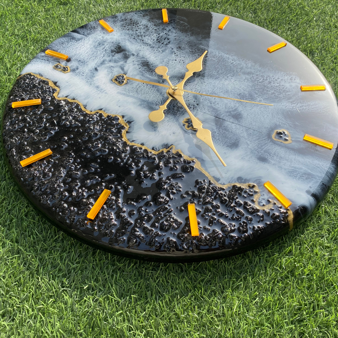 Blue Wave Epoxy Resin Clock