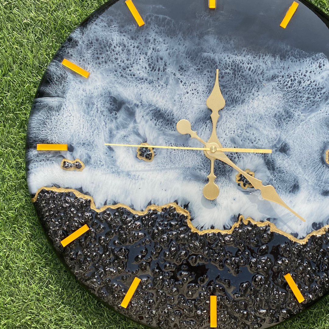 Blue Wave Epoxy Resin Clock