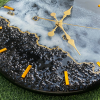 Blue Wave Epoxy Resin Clock thumbnail