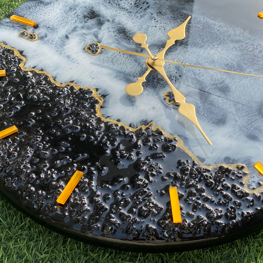 Blue Wave Epoxy Resin Clock