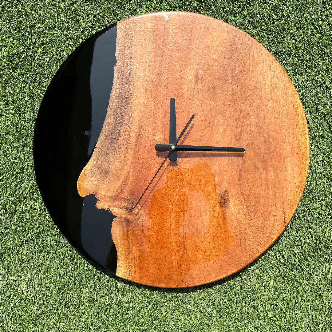 Black Epoxy Resin Wall Clock