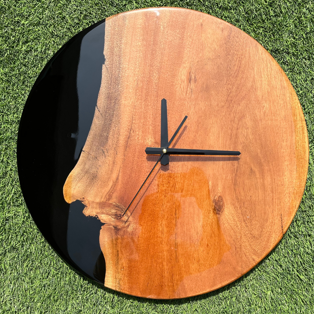 Black Epoxy Resin Wall Clock